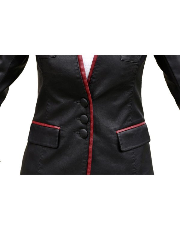 HugMe.fashion Genuine Leather Long Ladies Coat LJK40